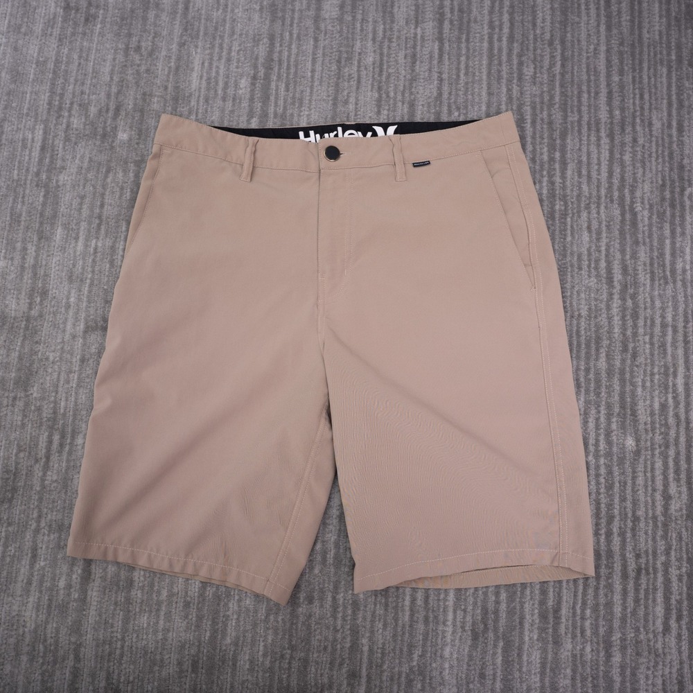 Hurley Hybrid Shorts Mens 32 Tan Khaki Excellent Quick Dry Board Shorts F9282-00